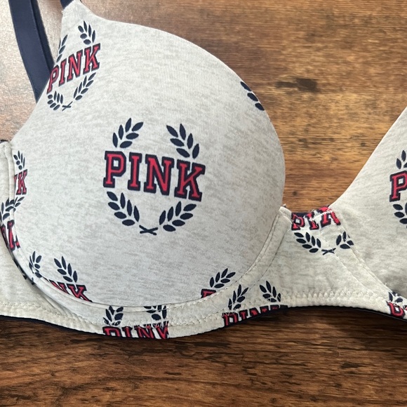 PINK Victoria's Secret Heather Gray and Navy Bra 32A - Picture 2 of 8